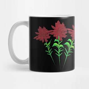 Red Abstract Flowers Mug